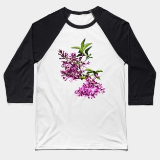 Pink Lilacs and Leaves Baseball T-Shirt